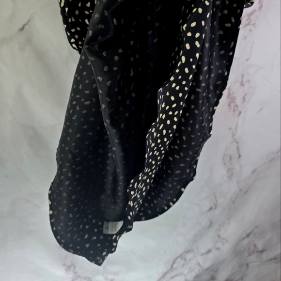 Rails Dress Womens Large Black Polka Dot Karla Ivory Spots Button Mini Smocked - Picture 9 of 15